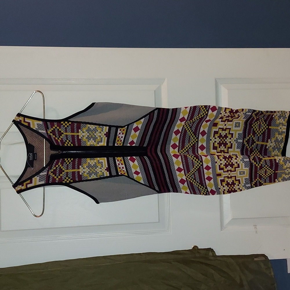 Cut25 by Yigal Azrouël Fair Isle Power Stretch Knit Dress Sleeveless Small